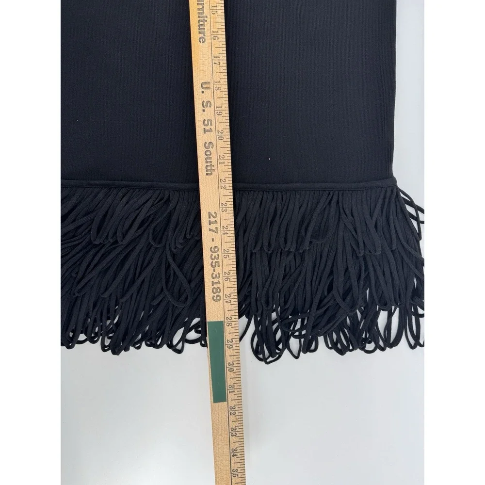White House Black Market Sweater Fringe Midi Skirt Size XS NWT Fringe Hem Pencil